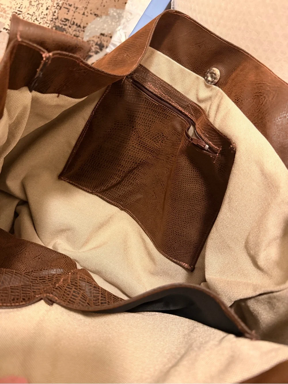 J. Monique Everyday Handmade Brown Hobo Shoulder Bag